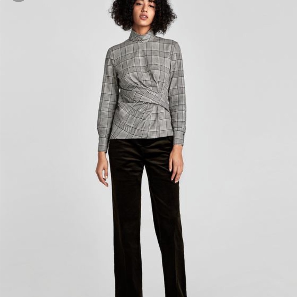 NWT Zara plaid top